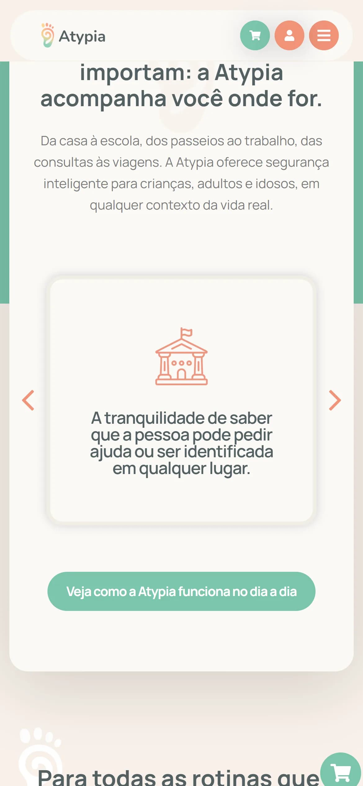 Seção final no celular