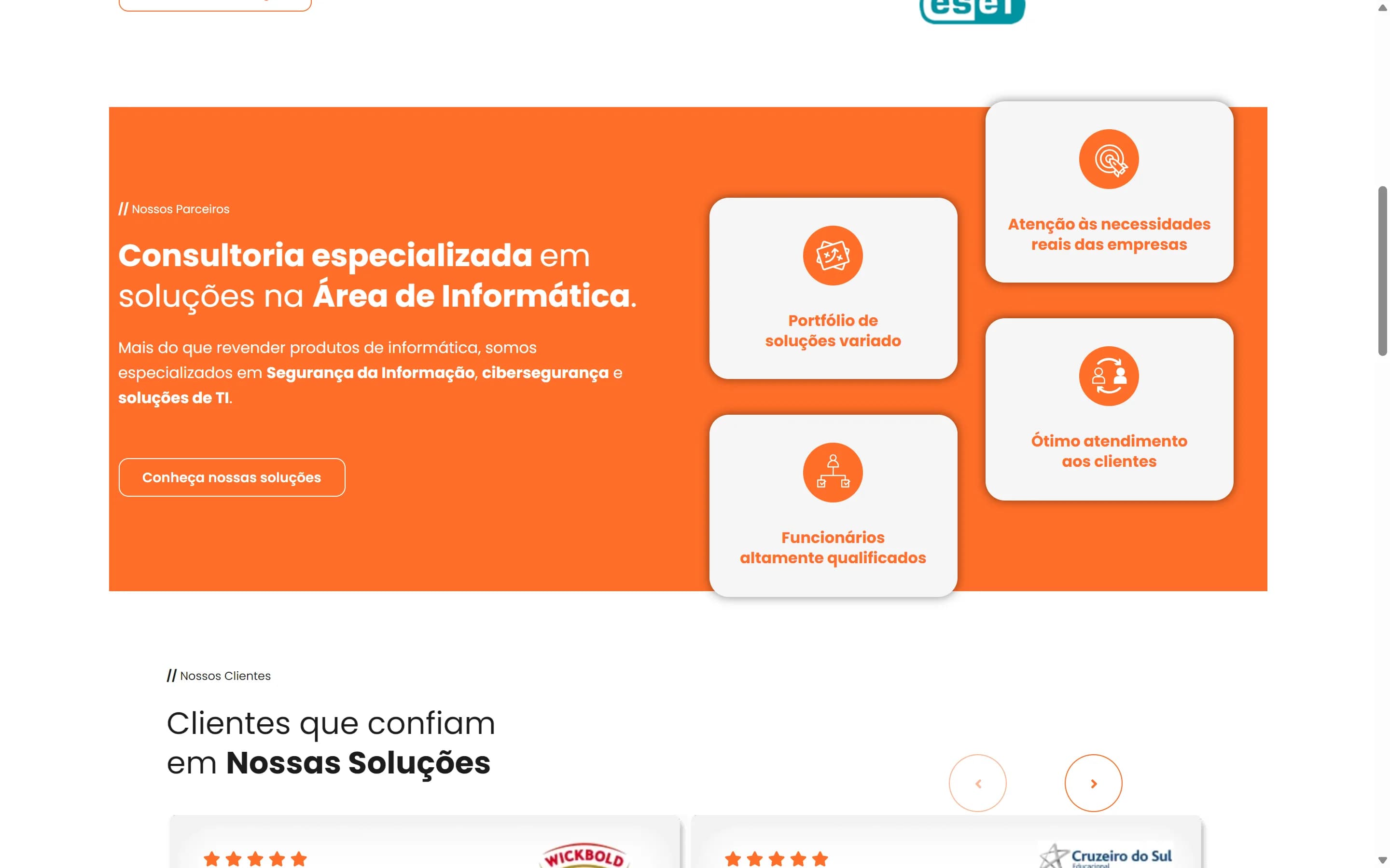 Destaque do site Big Company