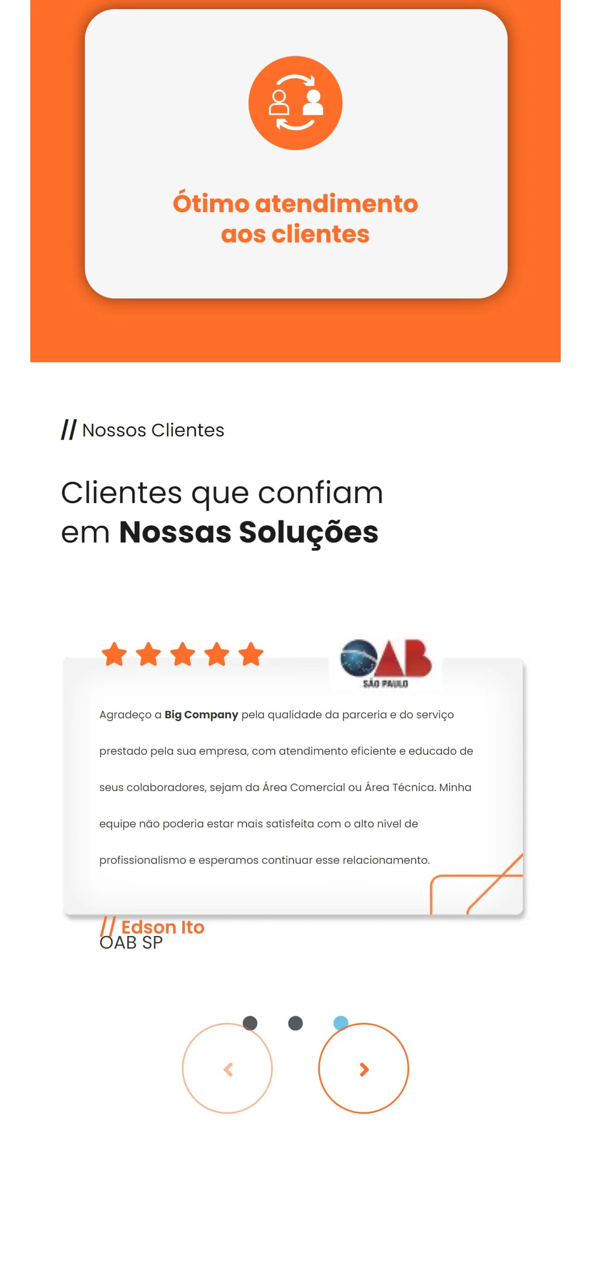 Seção final no celular