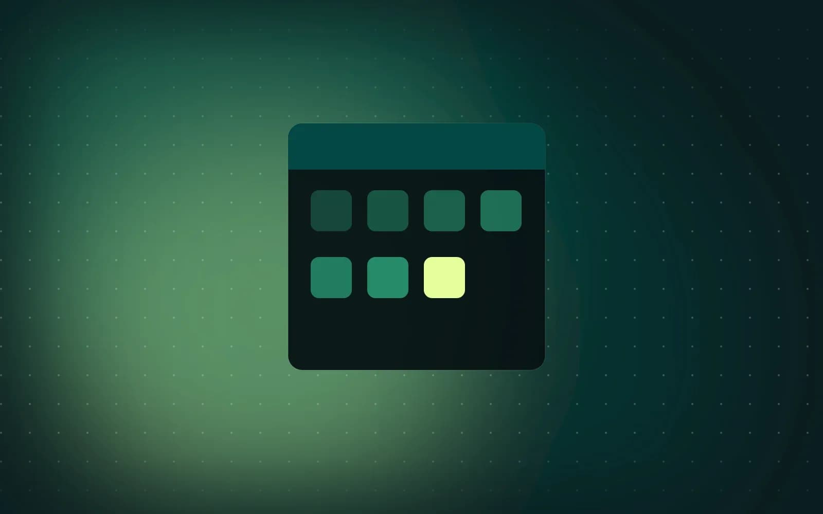 Ilustração de um calendário com sete dias marcados em verde e lima
