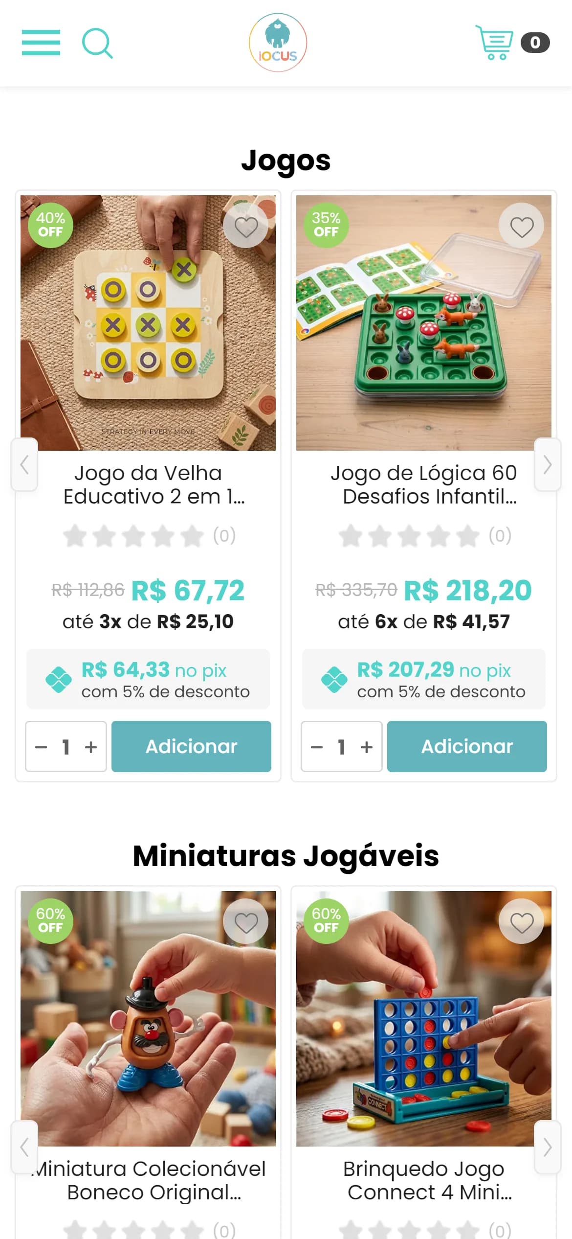 Seção final no celular