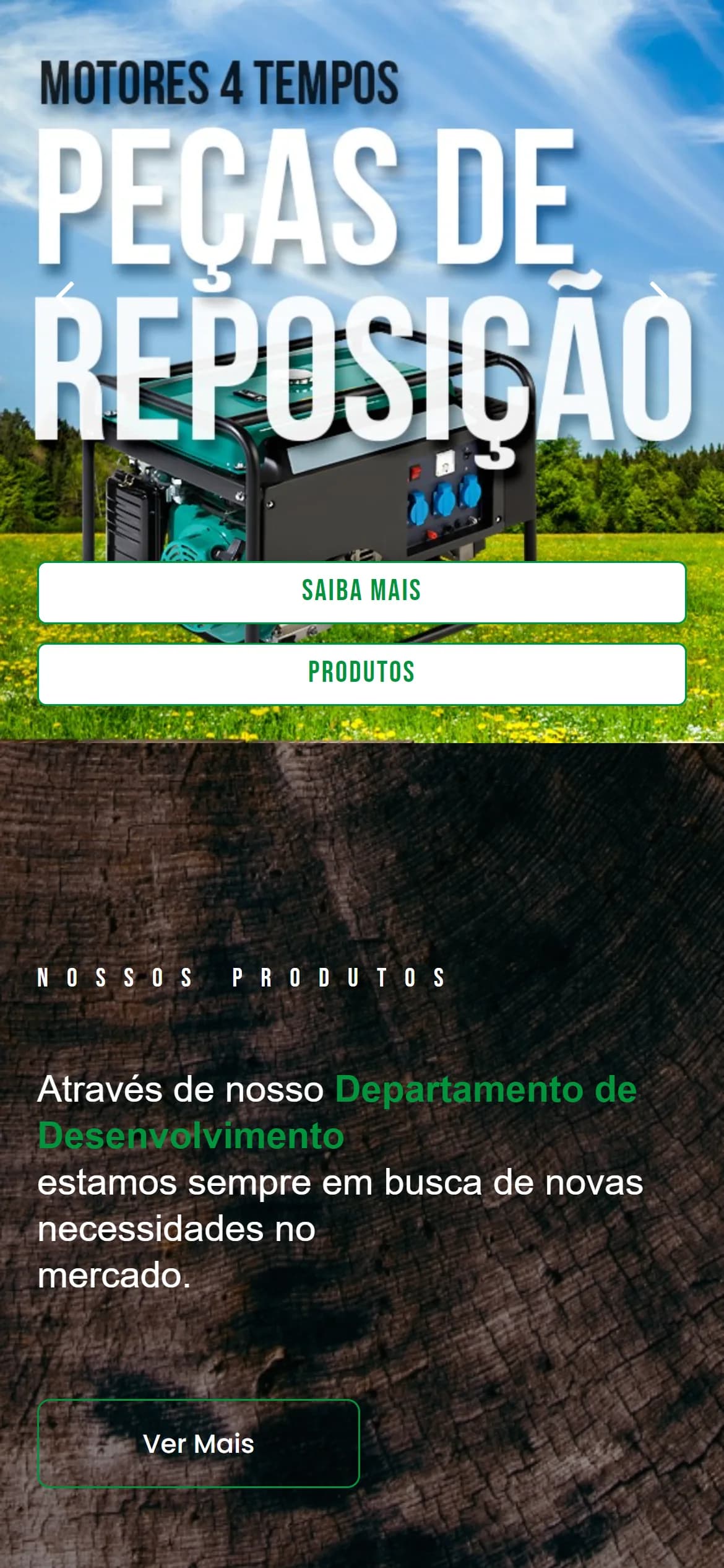 Topo do site no celular