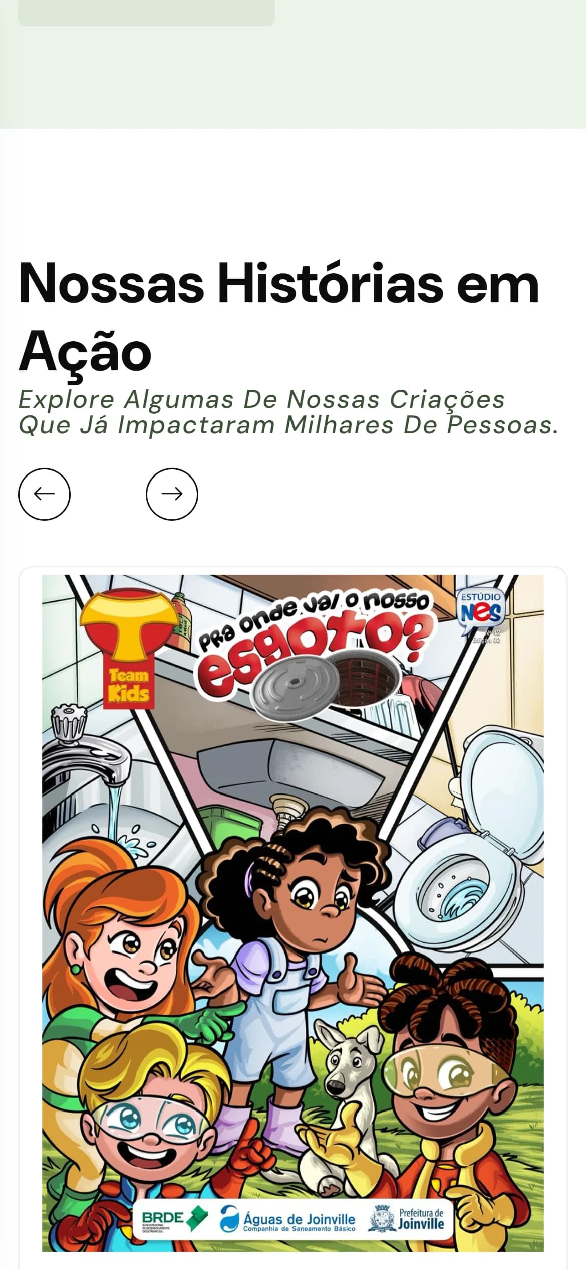 Seção final no celular