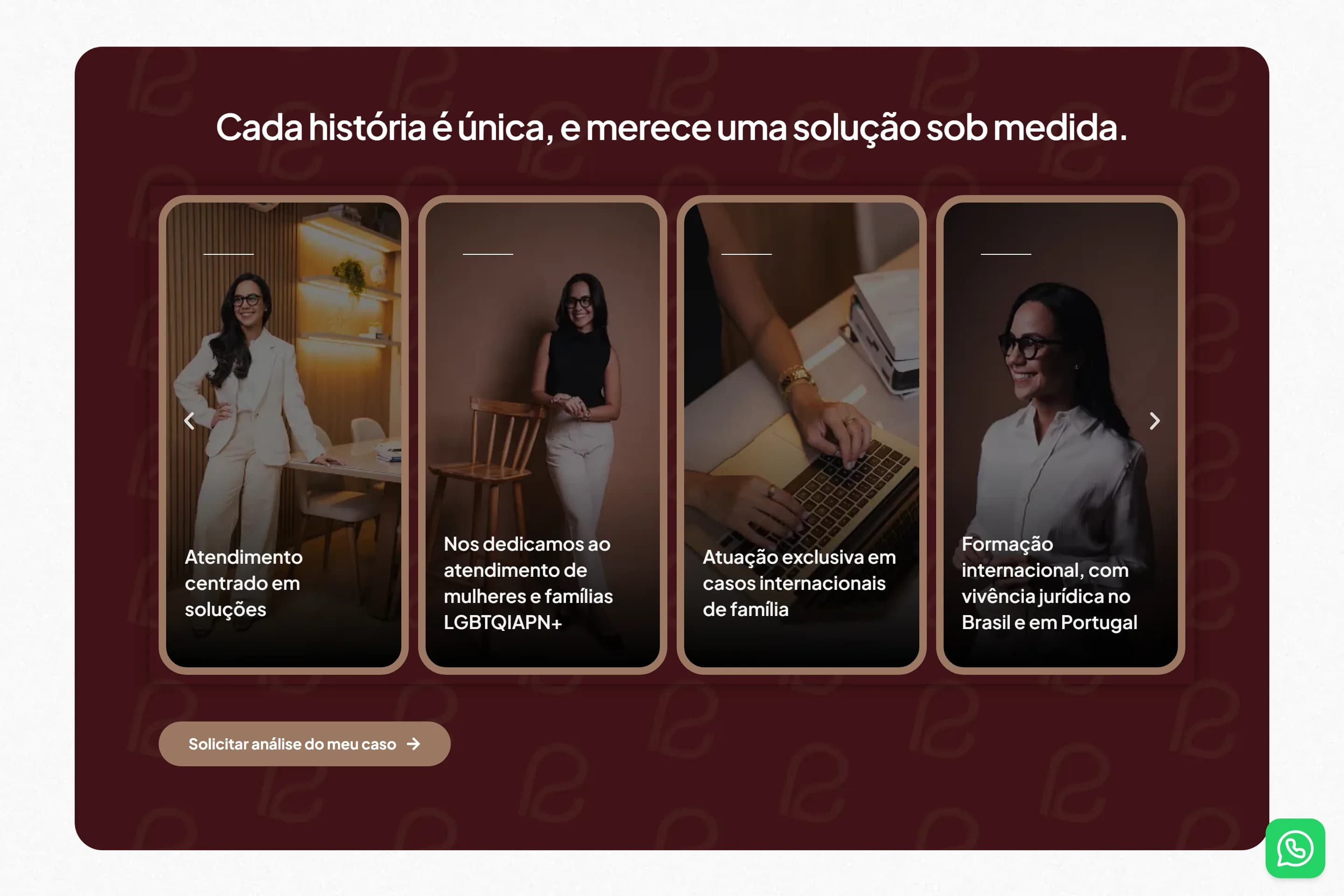 Cartões de diferenciais da advogada