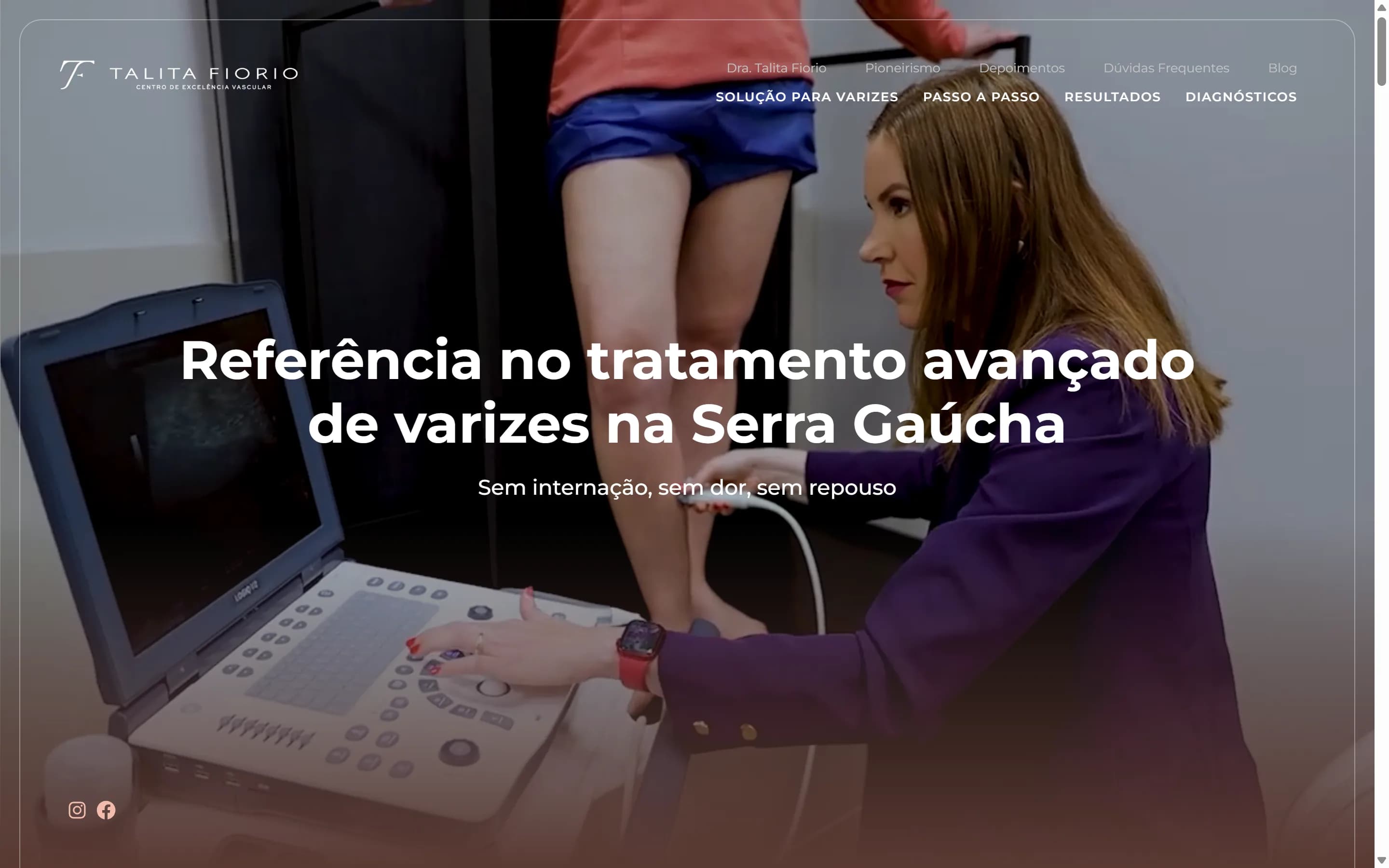 Primeira dobra do site Dra. Talita Fiorio
