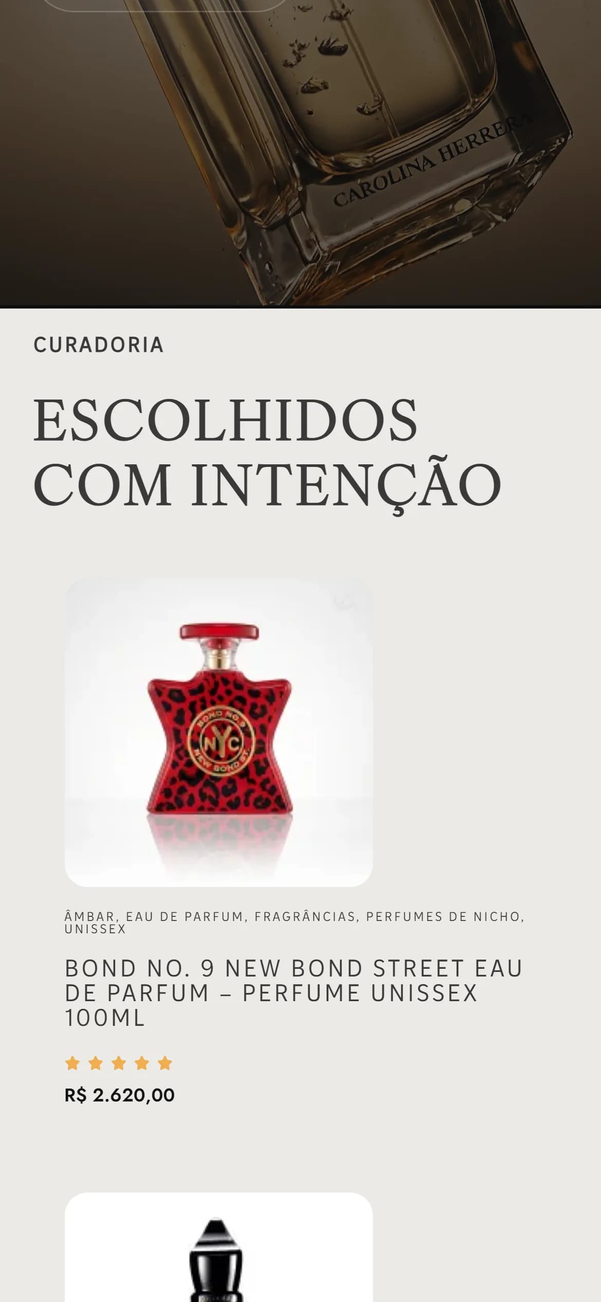 Seção final no celular