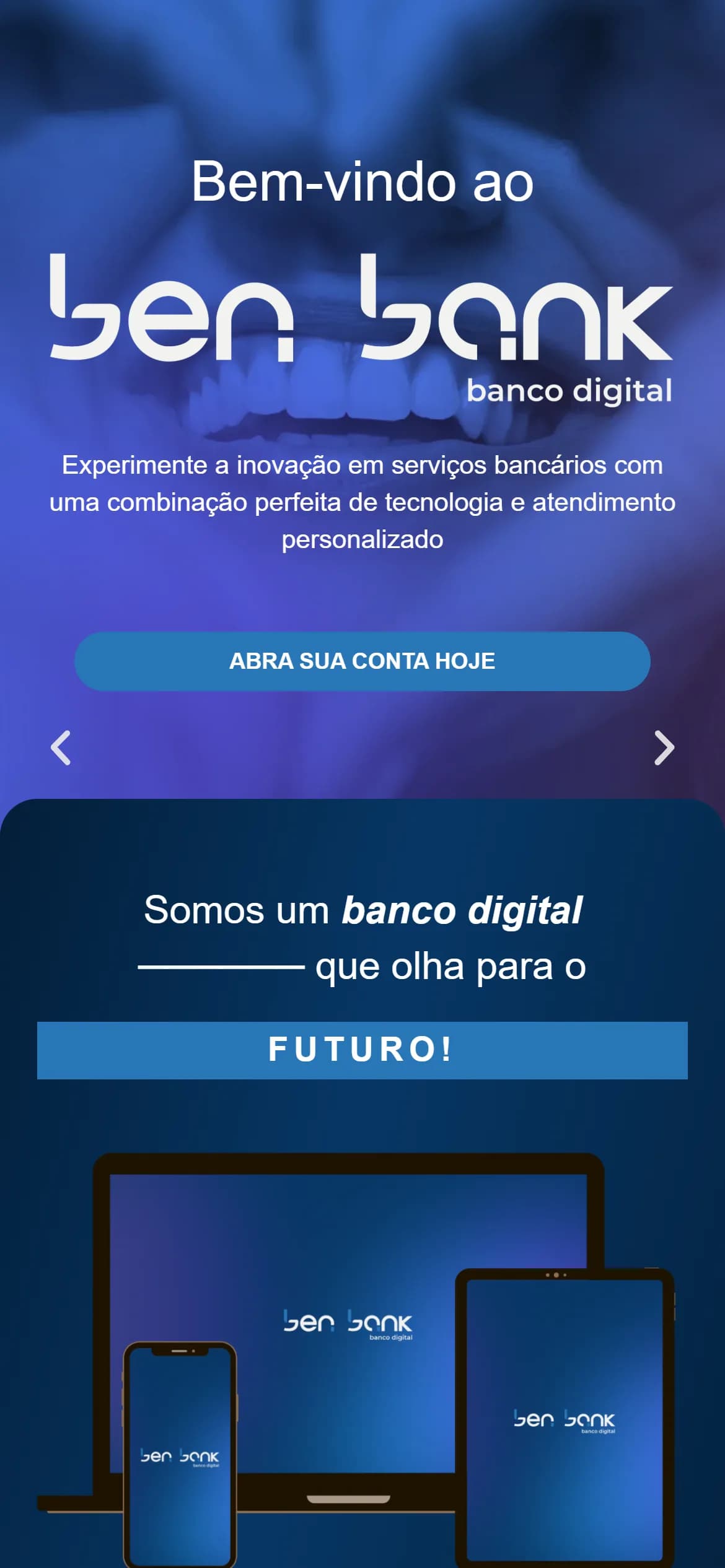Topo do site no celular