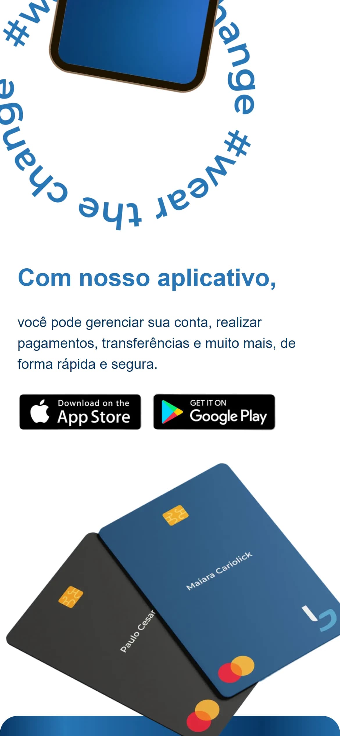 Seção final no celular