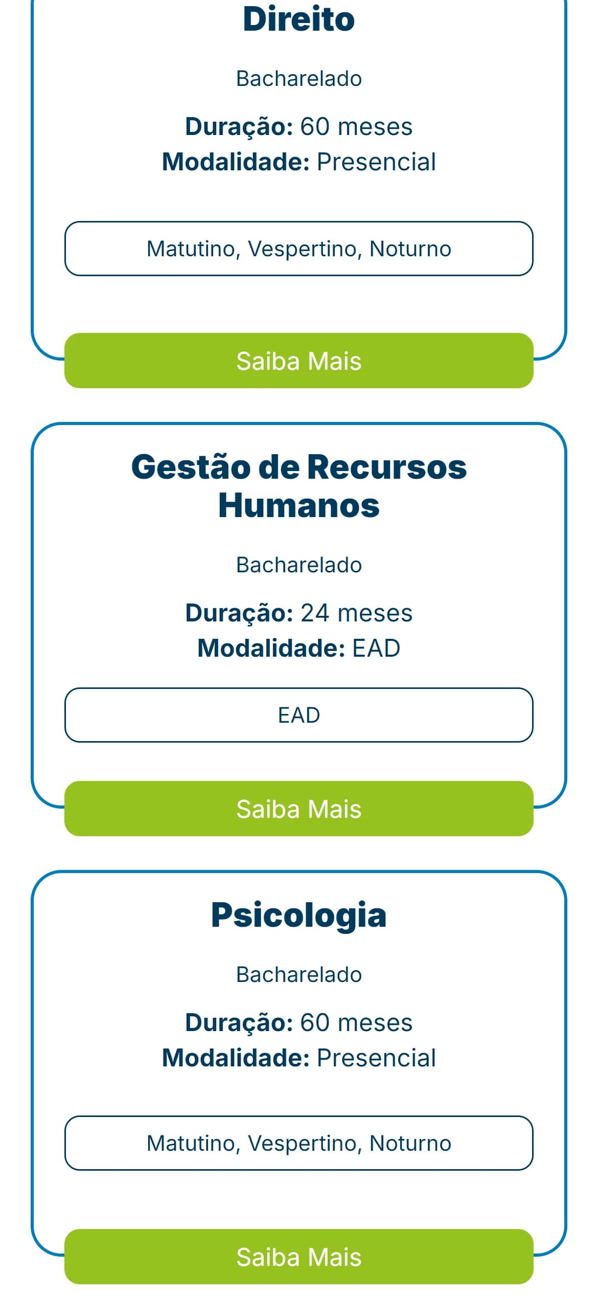 Seção final no celular