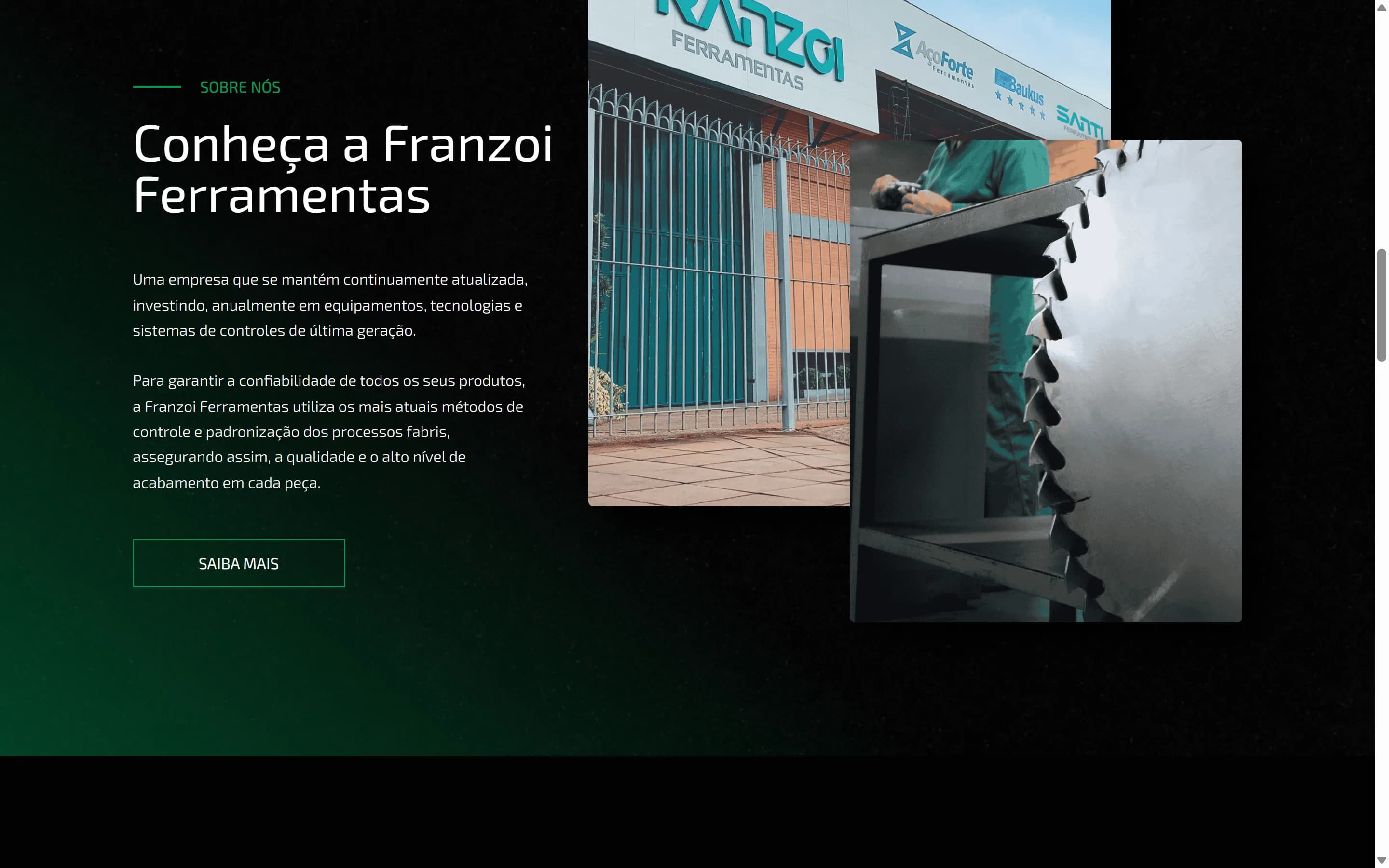 Destaque do site Franzoi Ferramentas