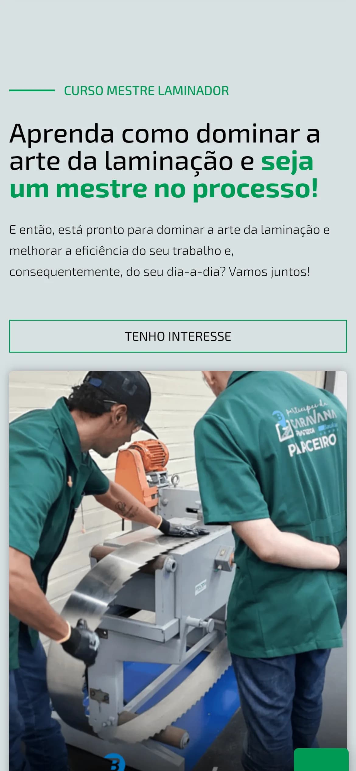 Seção final no celular