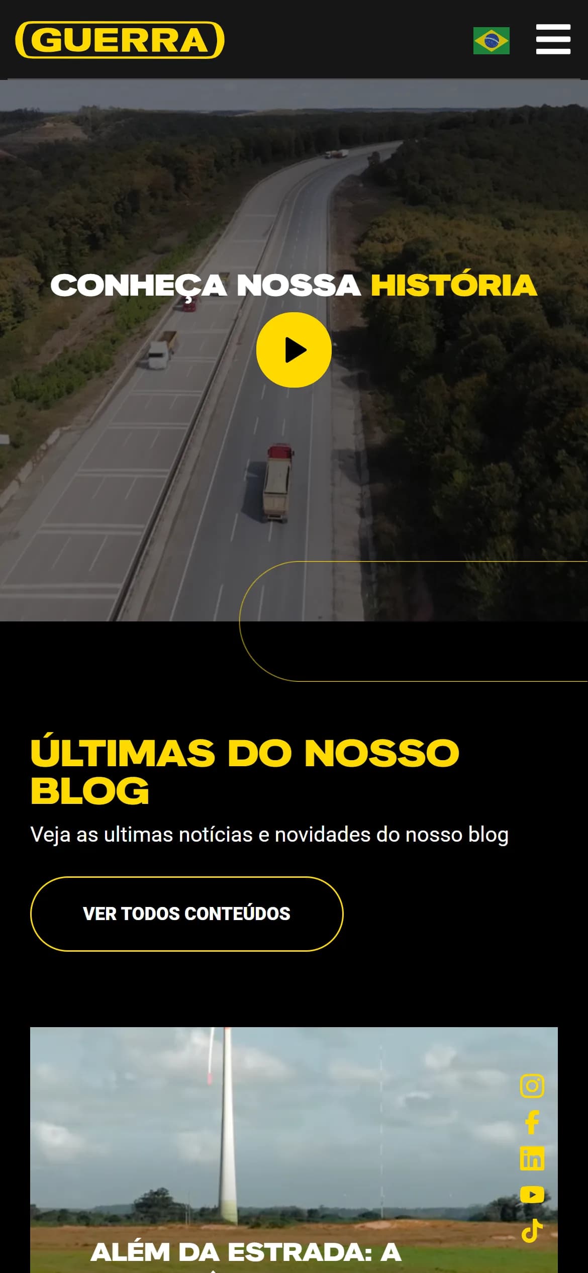 Seção interna no celular