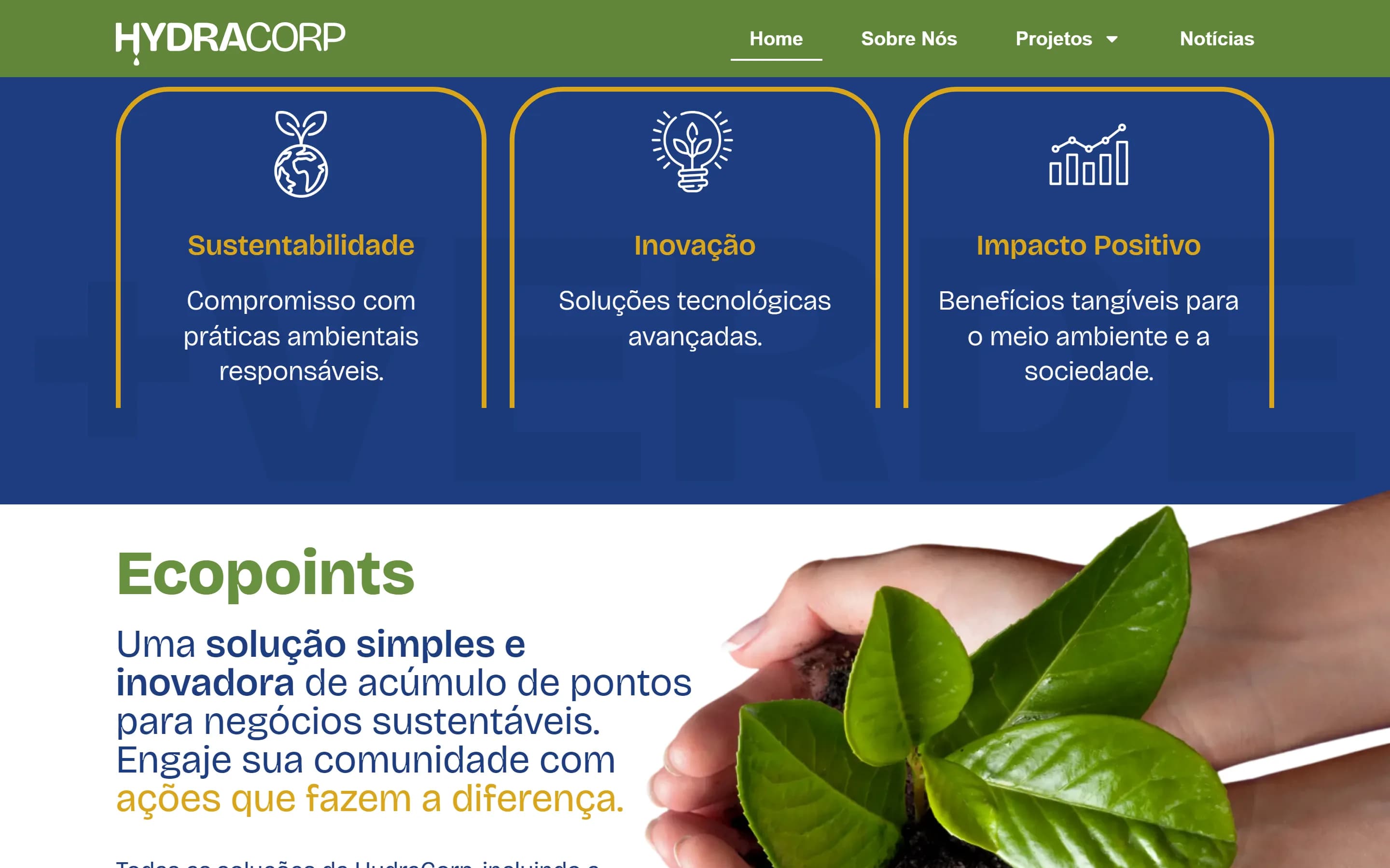 Pilares de sustentabilidade, inovação e impacto