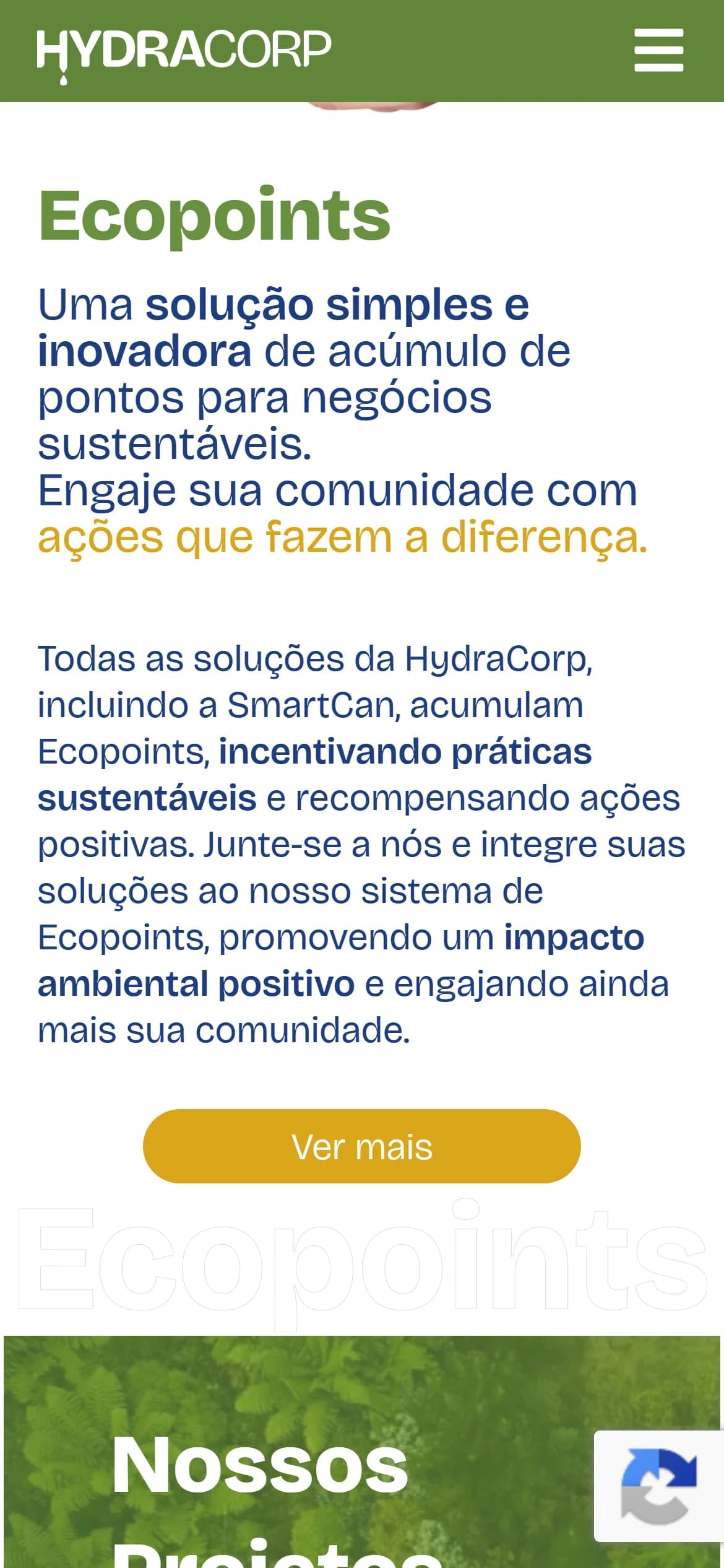 Projetos SmartCan e Ecopoints no celular
