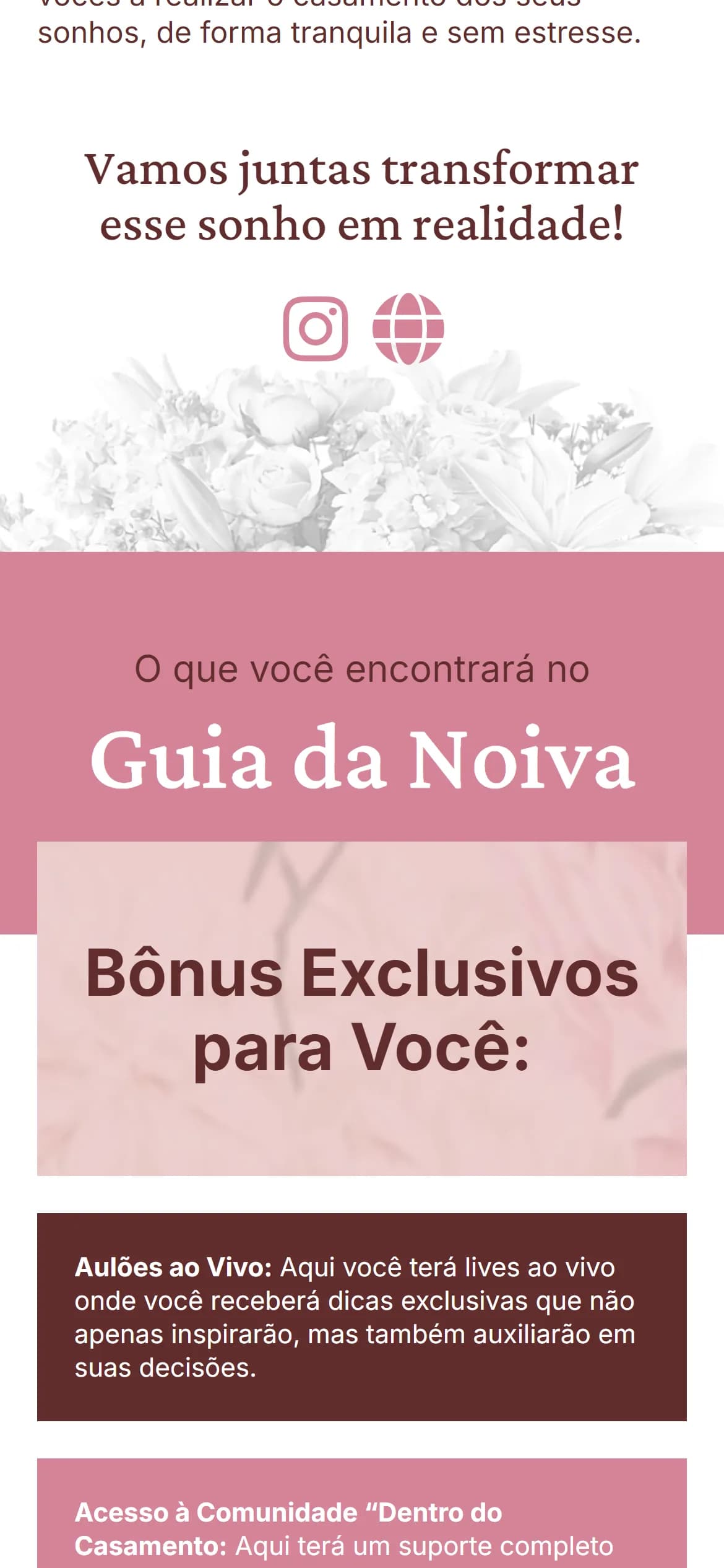 Seção final no celular
