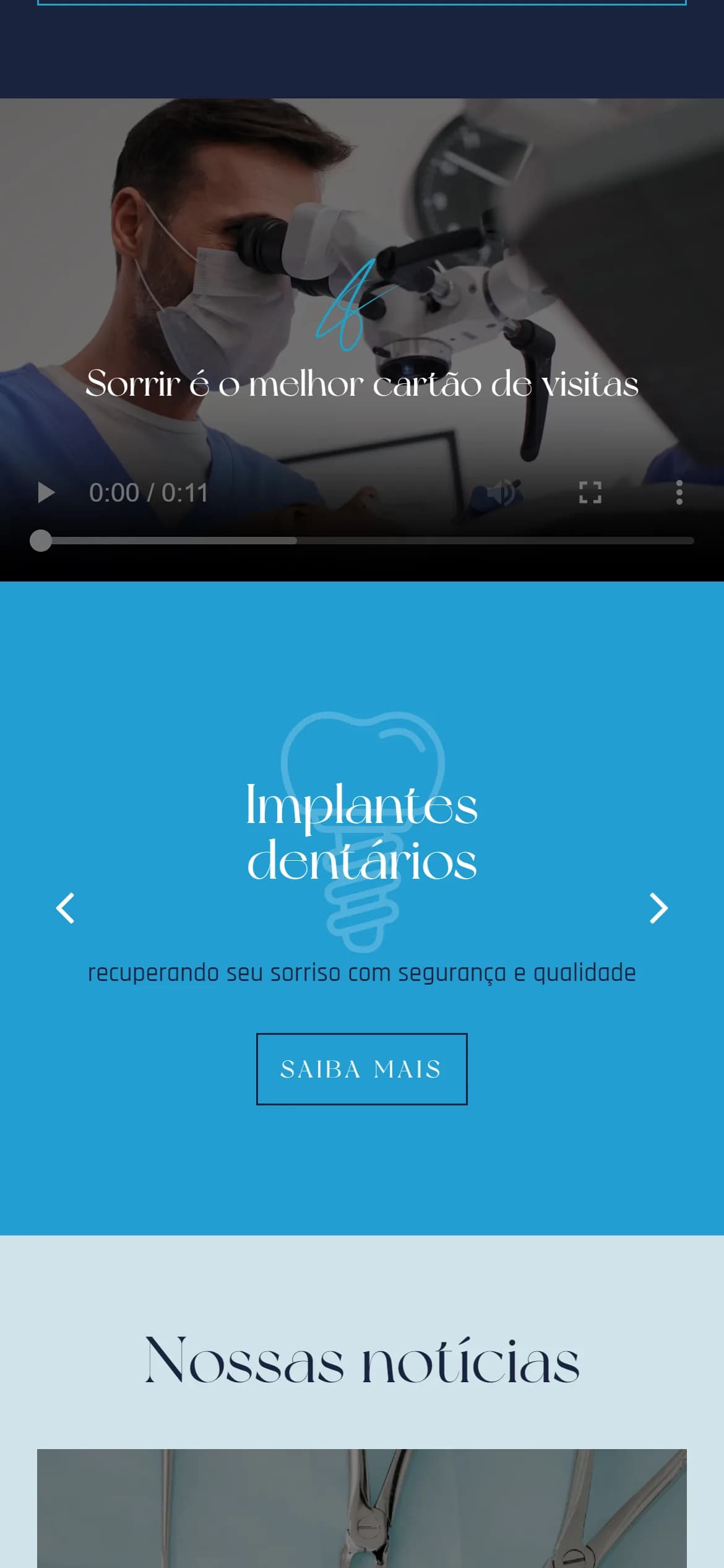 Seção final no celular