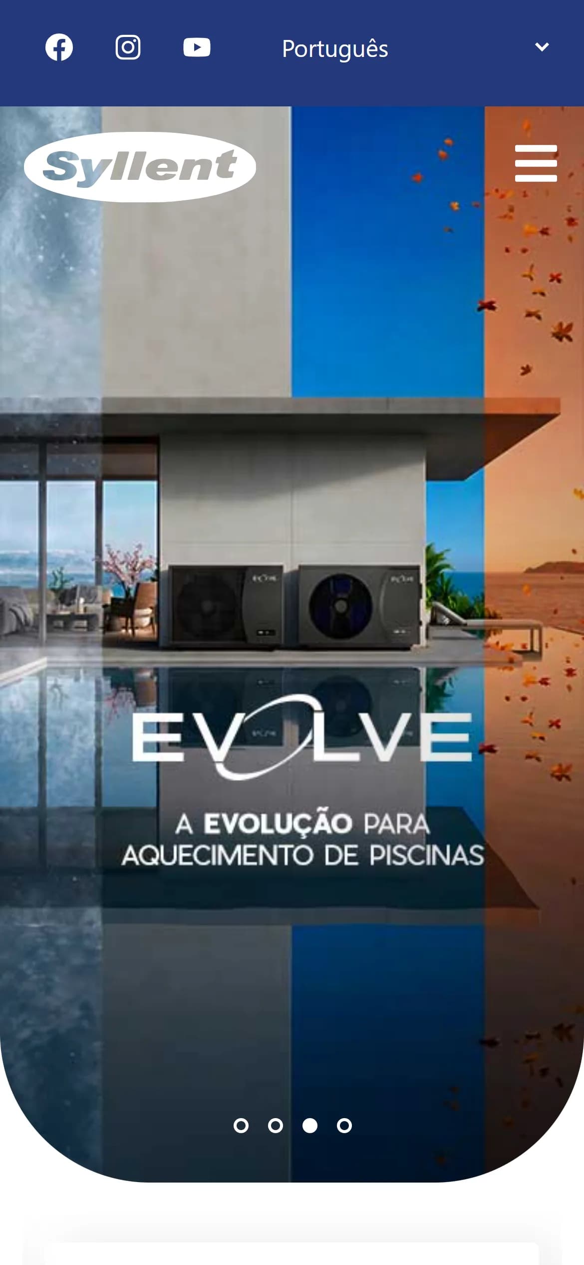 Topo do site no celular